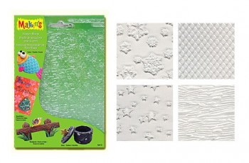 Текстурные листы Makins комплект D: снежинка, чешуйка, звезды, древесина