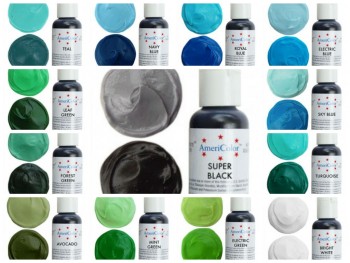 AmeriColor пищевые краски для мастики, сине-зеленая гамма, 21г