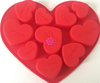 Сердца с надписями силиконовая форма для шоколада