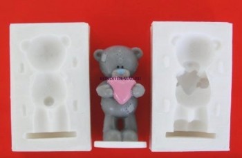 Молд Мишка Тедди с сердцем 3D