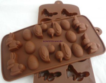 Формочка Шоколадные яйца, зайцы, уточки