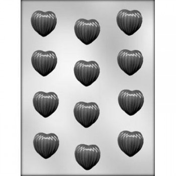 Молд Шоколадное сердце ребристое пластиковая форма